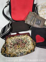MaxSold Auction: Lot of 5 Handbags & Wallets – Crossbody, Tapestry Clutch & Pouches - Vancouver (British Columbia, Canada) SELLER MANAGED Reseller Online Auction - East 7th Avenue (STORAGE)