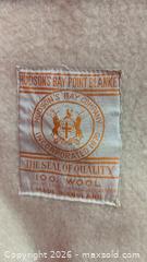 MaxSold Auction: Hudson's Bay 100% Wool Striped Blanket, Cream/Green/Red/Yellow - Toronto (Ontario, Canada) SELLER MANAGED Downsizing Online Auction - Dupont Street (STORAGE)