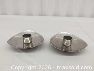 MaxSold Auction: MCM Stelton Stainless Steel Candle Holders, Set of 2 - Toronto (Ontario, Canada) SELLER MANAGED Downsizing Online Auction - Dupont Street (STORAGE)