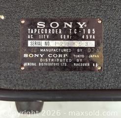 MaxSold Auction: Sony TC-105 Reel-to-Reel Tape Recorder / Tapecorder - Toronto (Ontario, Canada) SELLER MANAGED Downsizing Online Auction - Dupont Street (STORAGE)