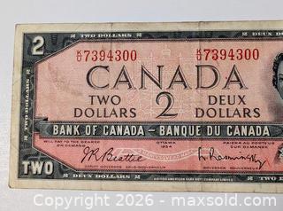 MaxSold Auction: 1954 CANADIAN TWO DOLLAR BILL - Kingston (Ontario, Canada) SELLER MANAGED Downsizing Online Auction - Rosemund Crescent