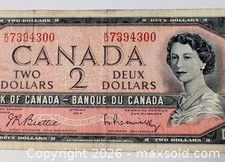 MaxSold Auction: 1954 CANADIAN TWO DOLLAR BILL - Kingston (Ontario, Canada) SELLER MANAGED Downsizing Online Auction - Rosemund Crescent