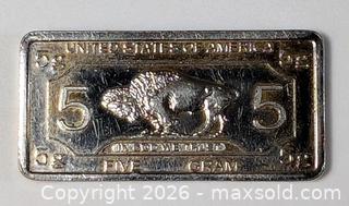 MaxSold Auction: 5 GRAMS OF .999 FINE GOLD CLAD SMALL BAR - Kingston (Ontario, Canada) SELLER MANAGED Downsizing Online Auction - Rosemund Crescent