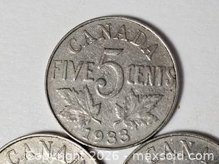 MaxSold Auction: EARLY CANADIAN NICKEL COIN LOT OF 3 - Kingston (Ontario, Canada) SELLER MANAGED Downsizing Online Auction - Rosemund Crescent