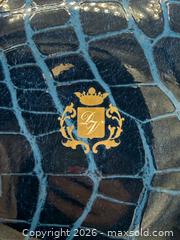 MaxSold Auction: Domenico Vacca by Prouna Alligator Sapphire round accessory box made of fine bone china - Menlo Park (California, USA) SELLER MANAGED Downsizing Online Auction - Henderson Place