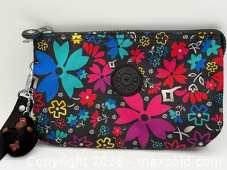 MaxSold Auction: Kipling Creativity Extra Large Wristlet with colorful floral pattern and monkey keychain - Menlo Park (California, USA) SELLER MANAGED Downsizing Online Auction - Henderson Place