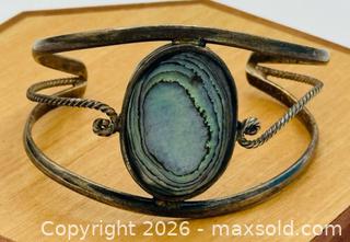 MaxSold Auction: Vintage Alpaca Mexico Abalone Mother Of Pearl Cuff Bracelet - Menlo Park (California, USA) SELLER MANAGED Downsizing Online Auction - Henderson Place