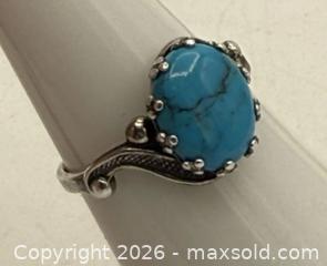 MaxSold Auction: Vintage Turquoise Sterling Silver Ring Size 7 - Menlo Park (California, USA) SELLER MANAGED Downsizing Online Auction - Henderson Place