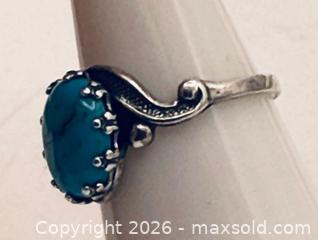 MaxSold Auction: Vintage Turquoise Sterling Silver Ring Size 7 - Menlo Park (California, USA) SELLER MANAGED Downsizing Online Auction - Henderson Place