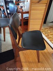 MaxSold Auction: Mid-Century Modern Wood & Black Vinyl Dining Chairs C - Toronto (Ontario, Canada) Estate Sale Online Auction - Larkfield Drive