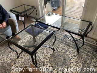MaxSold Auction: Contemporary Black Metal & Glass Coffee Table with 2 End Tables - Belleville (Ontario, Canada) SELLER MANAGED Moving Online Auction - Covington Crescent
