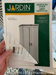 MaxSold Auction: Jardin Vertical Resin Outdoor Storage Shed, Beige/Sand - Belleville (Ontario, Canada) SELLER MANAGED Moving Online Auction - Covington Crescent