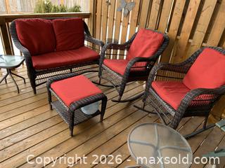 MaxSold Auction: Patio Furniture Set with Loveseat, Rocking Chairs, Coffee Table - Belleville (Ontario, Canada) SELLER MANAGED Moving Online Auction - Covington Crescent