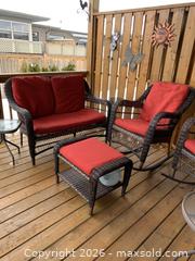 MaxSold Auction: Patio Furniture Set with Loveseat, Rocking Chairs, Coffee Table - Belleville (Ontario, Canada) SELLER MANAGED Moving Online Auction - Covington Crescent
