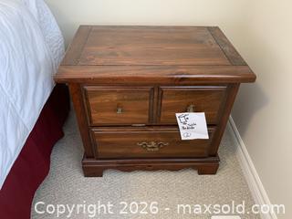 MaxSold Auction: Set of Traditional Solid Wood Brown Nightstand with 3 Drawers - Belleville (Ontario, Canada) SELLER MANAGED Moving Online Auction - Covington Crescent
