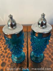 MaxSold Auction: Blue Aqua Hobnail Glass Salt & Pepper Shakers with Matching Ashtray - North Franklin Township (Pennsylvania, USA) PARTNER MANAGED Estate Sale Online Auction - Hazelwood Drive