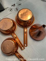 MaxSold Auction: Copper-Plated Measuring Cups & Funnel, Rustic Farmhouse Set - North Franklin Township (Pennsylvania, USA) PARTNER MANAGED Estate Sale Online Auction - Hazelwood Drive