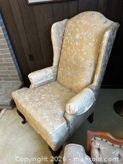 MaxSold Auction: Franklin Furniture Company Wingback Chair — Traditional Beige Floral - North Franklin Township (Pennsylvania, USA) PARTNER MANAGED Estate Sale Online Auction - Hazelwood Drive