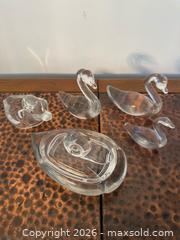 MaxSold Auction: Lot of 4-6 Clear Glass Swan / Abstract Paperweights - North Franklin Township (Pennsylvania, USA) PARTNER MANAGED Estate Sale Online Auction - Hazelwood Drive
