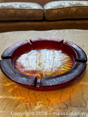 MaxSold Auction: Mid-Century Molded Glass Ashtray, Red/Amber Swirl, 6–8 in - North Franklin Township (Pennsylvania, USA) PARTNER MANAGED Estate Sale Online Auction - Hazelwood Drive