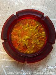 MaxSold Auction: Mid-Century Molded Glass Ashtray, Red/Amber Swirl, 6–8 in - North Franklin Township (Pennsylvania, USA) PARTNER MANAGED Estate Sale Online Auction - Hazelwood Drive