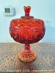 MaxSold Auction: Red Ruby Glass Covered Compote with Hobnail Pattern - North Franklin Township (Pennsylvania, USA) PARTNER MANAGED Estate Sale Online Auction - Hazelwood Drive