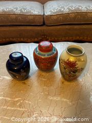MaxSold Auction: Set of 3 Small Vintage Chinese Porcelain Ginger Jars - North Franklin Township (Pennsylvania, USA) PARTNER MANAGED Estate Sale Online Auction - Hazelwood Drive