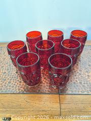 MaxSold Auction: Set of 8 Red/Ruby Pressed Glass Tumblers - North Franklin Township (Pennsylvania, USA) PARTNER MANAGED Estate Sale Online Auction - Hazelwood Drive