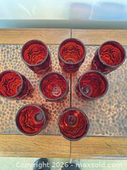 MaxSold Auction: Set of 8 Red/Ruby Pressed Glass Tumblers - North Franklin Township (Pennsylvania, USA) PARTNER MANAGED Estate Sale Online Auction - Hazelwood Drive