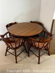 MaxSold Auction: Traditional Brown Round Dining Table with Removable Leaves & Chairs - North Franklin Township (Pennsylvania, USA) PARTNER MANAGED Estate Sale Online Auction - Hazelwood Drive