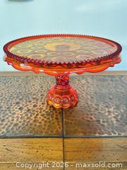 MaxSold Auction: Vintage Amberina Glass Cake Stand with Button and Star Pattern - North Franklin Township (Pennsylvania, USA) PARTNER MANAGED Estate Sale Online Auction - Hazelwood Drive