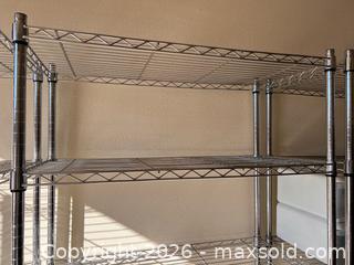 MaxSold Auction:  3 Chrome Metal Shelving Unit, 5 Adjustable Shelves - Longmont (Colorado, USA) PARTNER MANAGED Estate Sale Online Auction -  Twilight Court