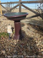 MaxSold Auction: Ceramic bird bath and Owl garden art. - Longmont (Colorado, USA) PARTNER MANAGED Estate Sale Online Auction -  Twilight Court