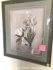 MaxSold Auction: Framed Floral Print with Green Mat and Brown/Bronze Frame, 29" x 34" - Longmont (Colorado, USA) PARTNER MANAGED Estate Sale Online Auction -  Twilight Court