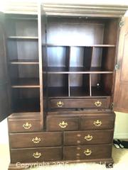 MaxSold Auction: Large Traditional Dark Brown Veneer Armoire with Drawers - Longmont (Colorado, USA) PARTNER MANAGED Estate Sale Online Auction -  Twilight Court