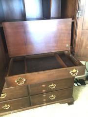 MaxSold Auction: Large Traditional Dark Brown Veneer Armoire with Drawers - Longmont (Colorado, USA) PARTNER MANAGED Estate Sale Online Auction -  Twilight Court