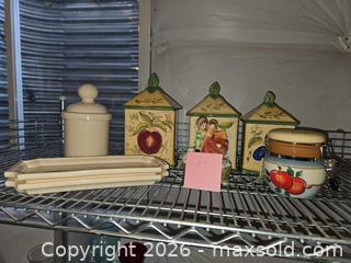 MaxSold Auction: Olive and Thyme Canister, White Canister &Rectangular plates,Music box (Somewhere My Love) - Longmont (Colorado, USA) PARTNER MANAGED Estate Sale Online Auction -  Twilight Court