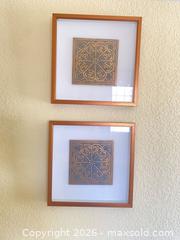 MaxSold Auction: Pair of Copper/Bronze Framed Embossed Metal Wall Art, 13 x 13 - Longmont (Colorado, USA) PARTNER MANAGED Estate Sale Online Auction -  Twilight Court