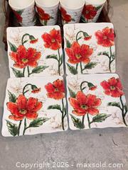 MaxSold Auction: Set of 8 Ceramic Mugs and 4 Plates, Red/Orange Poppy - Longmont (Colorado, USA) PARTNER MANAGED Estate Sale Online Auction -  Twilight Court