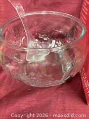 MaxSold Auction: Indiana Glass Clear Punch Bowl Set with Ladle, Cups & Clips - Renfrew (Ontario, Canada) SELLER MANAGED Downsizing Online Auction - Plaunt Street