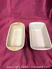 MaxSold Auction: Pampered Chef Stoneware Bread Pans, Beige (Set of 2) - Renfrew (Ontario, Canada) SELLER MANAGED Downsizing Online Auction - Plaunt Street