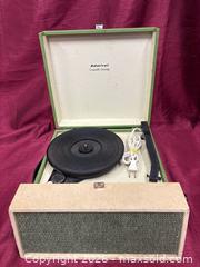 MaxSold Auction: Vintage Green Record Player - Renfrew (Ontario, Canada) SELLER MANAGED Downsizing Online Auction - Plaunt Street