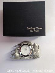 MaxSold Auction: Lindsay Claire Pewter Mini Desk Clock - Ottawa (Ontario, Canada) SELLER MANAGED Downsizing Online Auction - Florence Street (CONDO)