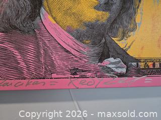 MaxSold Auction: Neon Franklin – 18” x 24” – Mixed Media on Canvas – TedyZet - Brantford (Ontario, Canada) SELLER MANAGED Downsizing Online Auction - Harriett Street