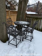 MaxSold Auction: Cast Aluminum Outdoor Bar-Height Patio Set – Table & 4 Chairs - Toronto (Ontario, Canada) SELLER MANAGED Moving Online Auction - Snowdon Avenue
