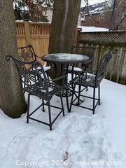 MaxSold Auction: Cast Aluminum Outdoor Bar-Height Patio Set – Table & 4 Chairs - Toronto (Ontario, Canada) SELLER MANAGED Moving Online Auction - Snowdon Avenue