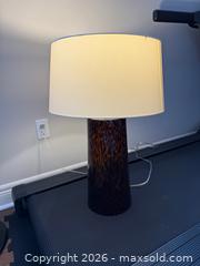 MaxSold Auction: Contemporary Tortoiseshell Glass Table Lamp - Toronto (Ontario, Canada) SELLER MANAGED Moving Online Auction - Snowdon Avenue