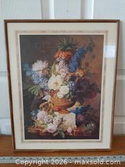 MaxSold Auction: Framed print of the 1783 painting "Flower Still-life with an Alabaster Vase" - London (Ontario, Canada) PARTNER MANAGED Downsizing Online Auction - Seymour Crescent
