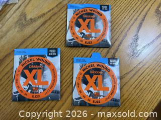MaxSold Auction: D'Addario EJ22 XL Nickel Round Wound Jazz Medium Gauge Electric Guitar Strings - San Jose (California, USA) SELLER MANAGED Estate Sale Online Auction - South 16th Street