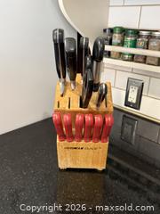 MaxSold Auction: Miracle Blade Wooden Knife Block w/ Knives - San Jose (California, USA) SELLER MANAGED Estate Sale Online Auction - South 16th Street